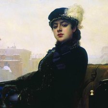 Схема вышивки «Неизвестная, Иван Крамской»