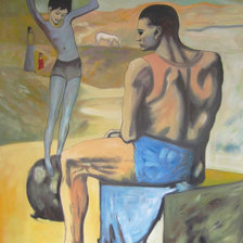 Схема вышивки «Девочка на шаре, Пабло Пикассо»