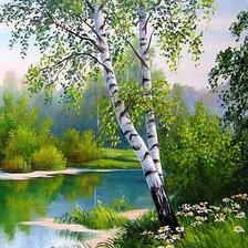 Схема вышивки «березы»