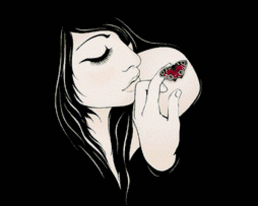 девушка с бабочкой - бабочка, люди - предпросмотр