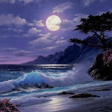 Схема вышивки «ночной пейзаж»