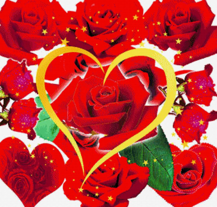 валентинка - цветы, розы, сердце, валентинка - предпросмотр