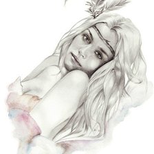 Схема вышивки «Девушка»