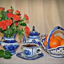 Схема вышивки «Гжель натюрморт»