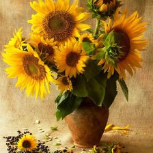 Схема вышивки «Подсолнухи в кувшине»