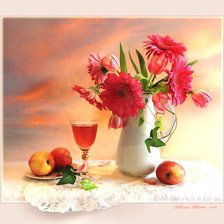 Схема вышивки «Натюрморт с герберами»