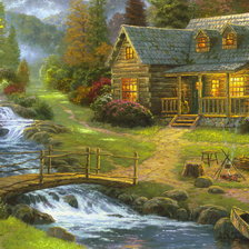 Схема вышивки «Лесной домик»