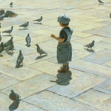 мальчик с голубями.Стив Хэнкс