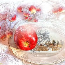 Схема вышивки «Яблочко по тарелочке»