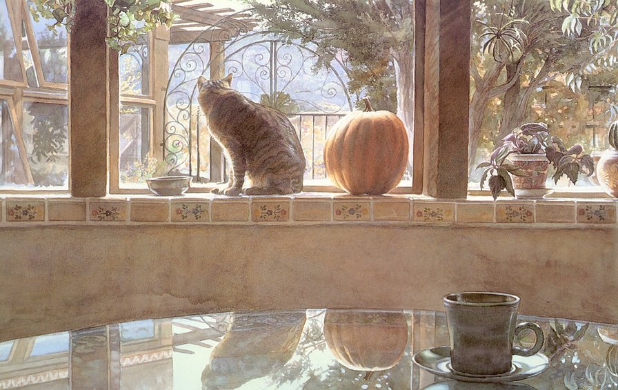 Кошка.Стив Хэнкс - кошки, стив хэнкс, живопись - оригинал