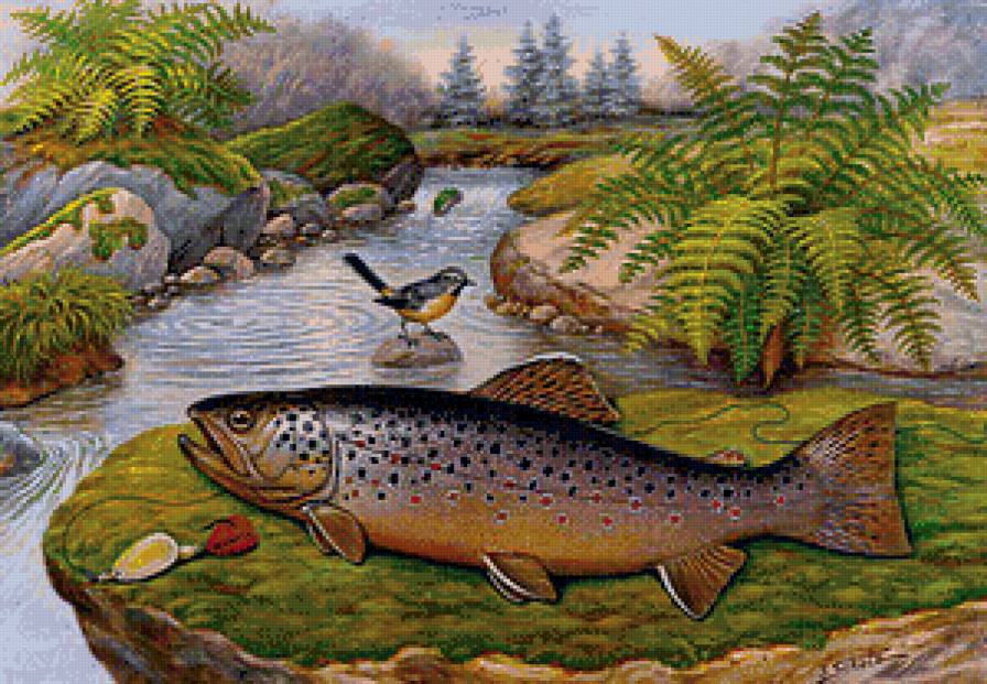 Рыба - рыбалка, рыба, пейзаж, река - предпросмотр