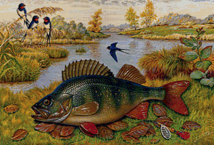 Рыба - река, пейзаж, рыбалка, рыба - предпросмотр