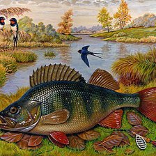 Схема вышивки «Рыба»