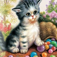 Схема вышивки «Котенок»