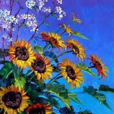 Схема вышивки «Подсолнухи.Mikki Senkarik»