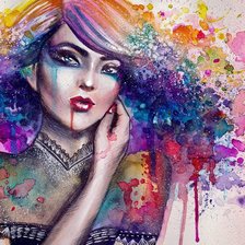 Схема вышивки «Яркая девушка»