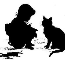 Схема вышивки «дите с кошкей»