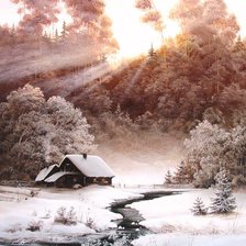 домик в снегу