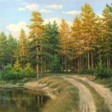 Схема вышивки «лесное озеро»