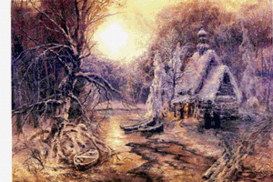 монастырь в снегу - природа, снег, церковь, монастырь, храм, зима - предпросмотр