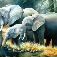 Схема вышивки «слоны»