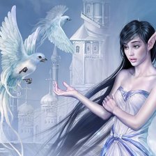 Схема вышивки «голуби»