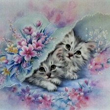 Схема вышивки «Двое в шляпке»