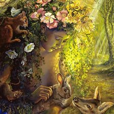 Схема вышивки «Девочка в лесу»