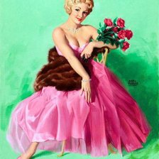 Схема вышивки «ретро девушка»