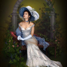 Схема вышивки «дама в беседке»