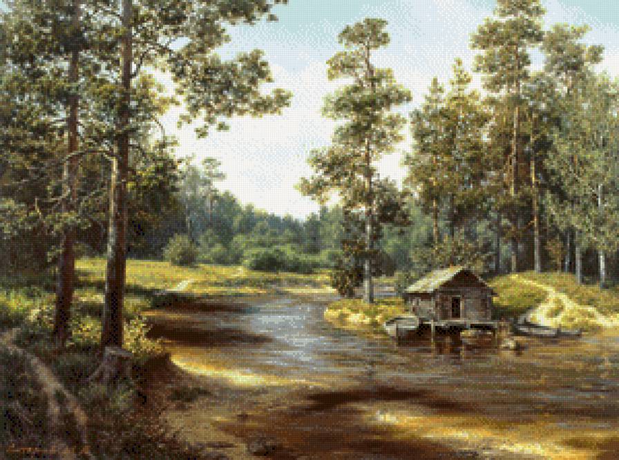 Приют охотника - ручей, лес - предпросмотр