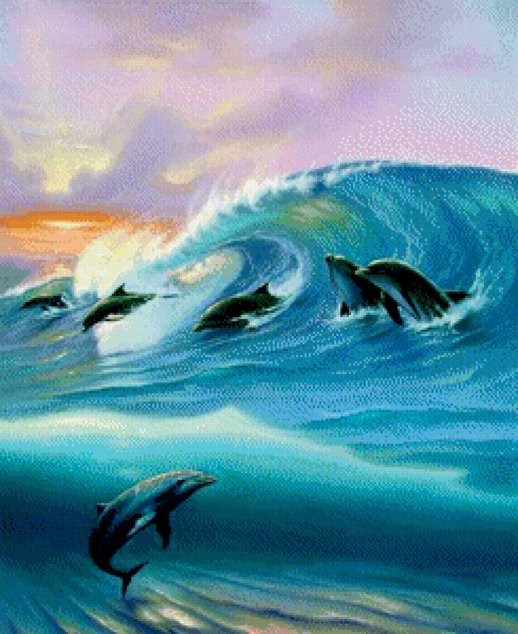 Дельфин.Джим Уоррен - джим уоррен, дельфины, живопись - предпросмотр