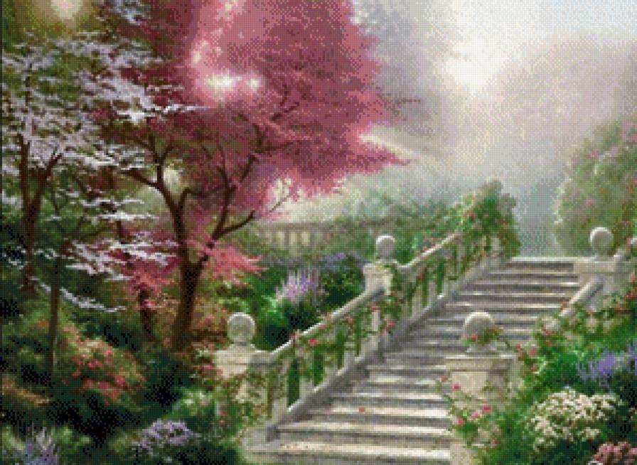 Уютный парк.Томас Кинкейд - томас кинкейд, живопись - предпросмотр