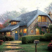 Схема вышивки «Уютный домик.Томас Кинкейд»