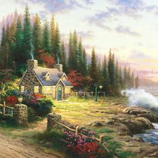 Схема вышивки «Прибой.Томас Кинкейд»