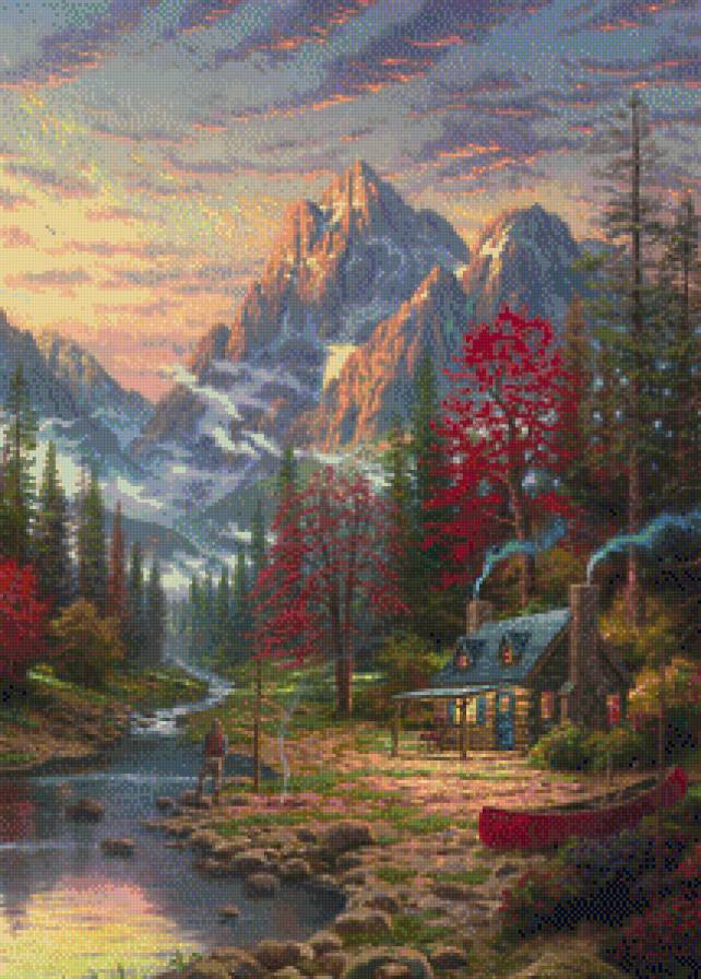 Вечер.Томас Кинкейд - живопись, томас кинкейд - предпросмотр