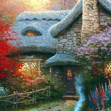 уютный двор.Томас Кинкейд