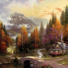 Схема вышивки «Дом у реки.Томас Кинкейд»