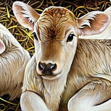 Схема вышивки «Телята»