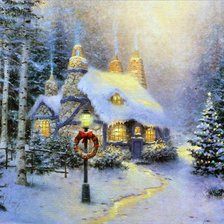 Схема вышивки «зимний дом»