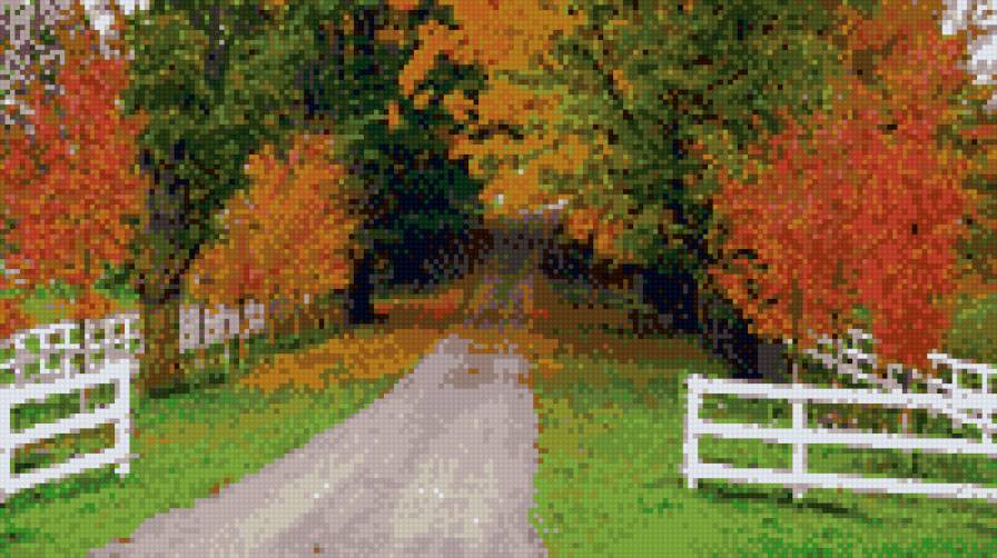 АЛЛЕЯ В ПАРКЕ - пейзаж, осень, деревья - предпросмотр