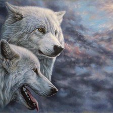 Схема вышивки «Волки»