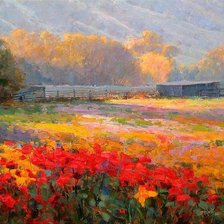 Схема вышивки «Маковая долина.Эрик Валлес»