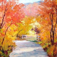 Схема вышивки «Осенняя аллея.Эрик Валлес»