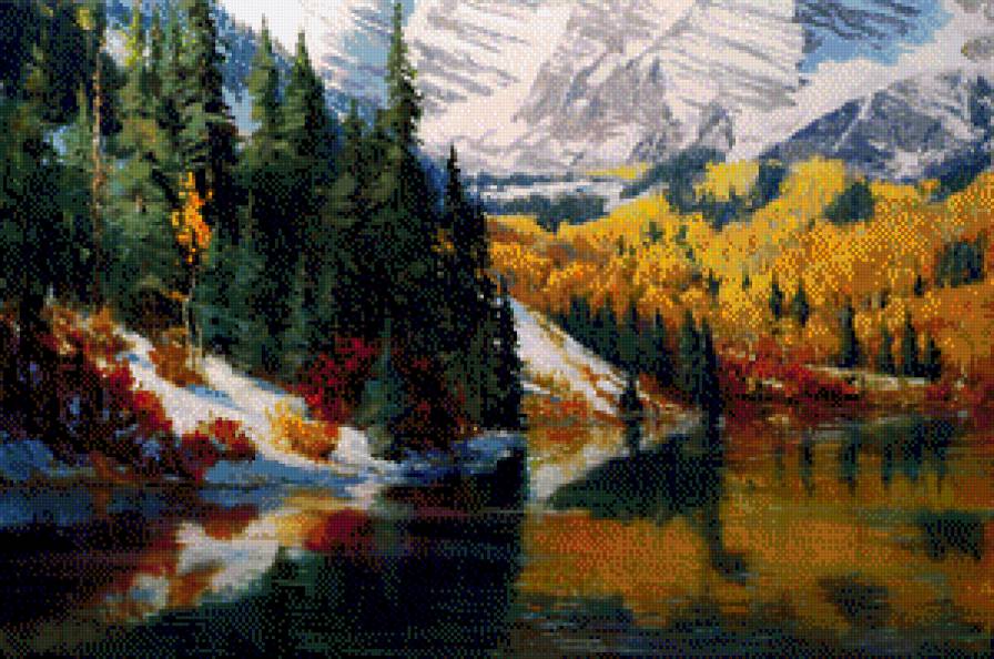 На берегу реки.Эрик Валлес - природа, живопись, эрик валлес - предпросмотр