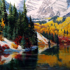 Схема вышивки «На берегу реки.Эрик Валлес»