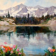 Схема вышивки «Горы.Эрик Валлес»