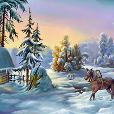 Схема вышивки «Зимний пейзаж»