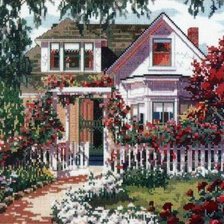 Схема вышивки «дом»