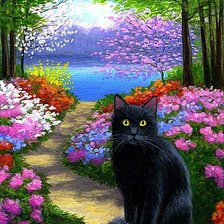 Схема вышивки «Жил да был черный кот»